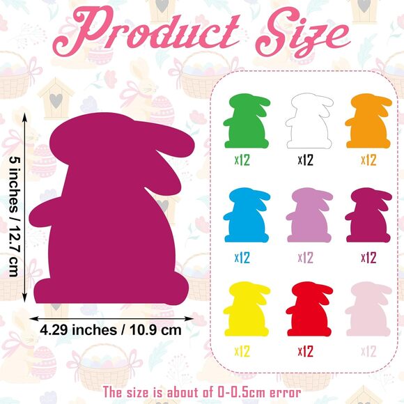 Bunny Banner Easter Spring Craft Classroom projects 108pc Paper Rabbit Cut outs - Picture 3 of 7